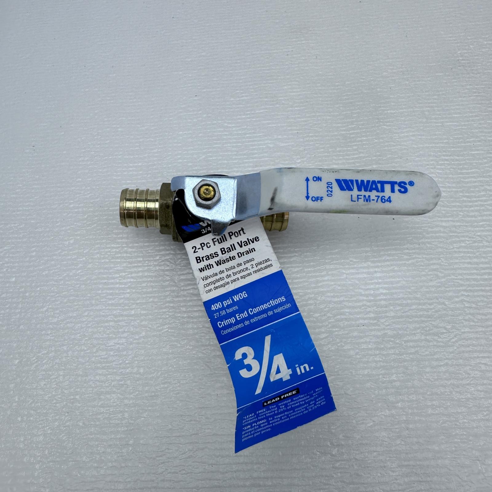 Lot of 2 Watts 2-Piece Full Port Brass Ball Valve 3/4" - Photo 2